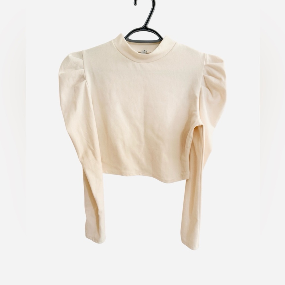 MyStyle Puff-Sleeve Crop Top – Size M